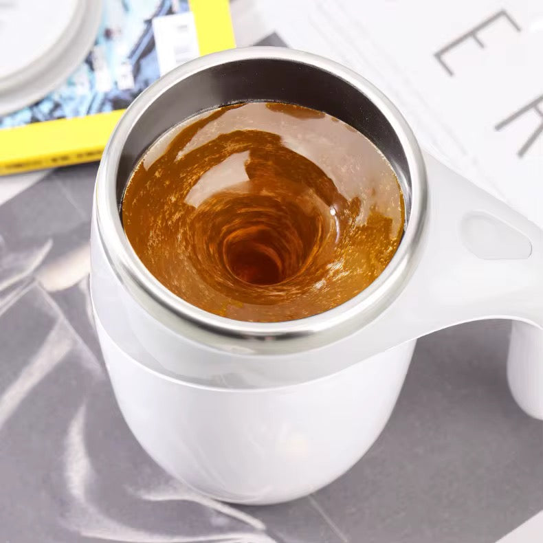 Tasse Mélangeuse Automatique en Acier Inoxydable – Auto Stir Mug Rechargeable