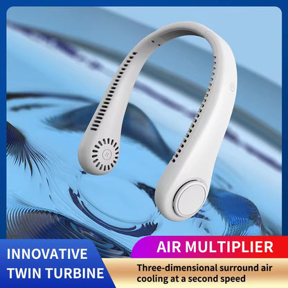 Ventilateur de Cou Portable Rechargeable USB – Sans Pales, Silencieux et Mains Libres