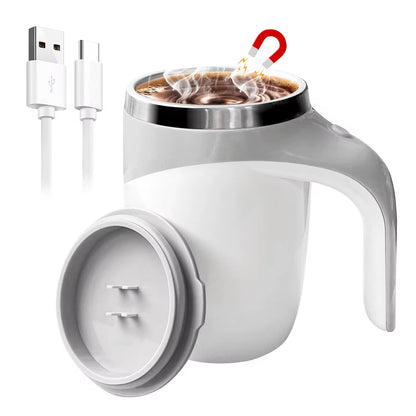 Tasse Mélangeuse Automatique en Acier Inoxydable – Auto Stir Mug Rechargeable