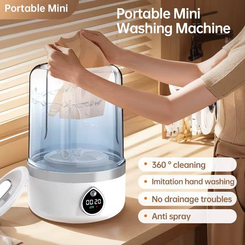 Mini Machine à Laver Sans Fil Portable – Nettoyage Rapide et Puissant