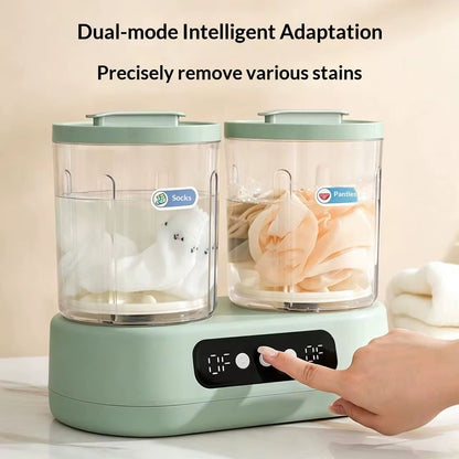 Mini Machine à Laver Double Cuve Intelligente – Nettoyage Rapide & Efficace