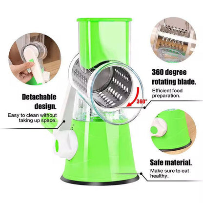 Râpe Multifonction Manuelle 360° – Coupe-Légumes Rotatif avec Lames en Acier Inoxydable