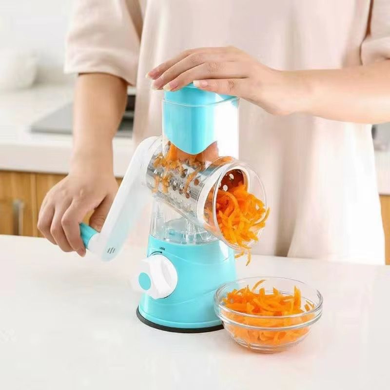 Râpe Multifonction Manuelle 360° – Coupe-Légumes Rotatif avec Lames en Acier Inoxydable