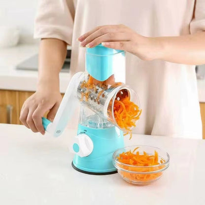 Râpe Multifonction Manuelle 360° – Coupe-Légumes Rotatif avec Lames en Acier Inoxydable