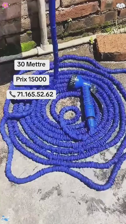 Tuyau d'Arrosage Extensible avec Pistolet Multifonction – Léger, Flexible et Anti-Nœuds