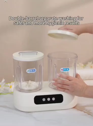 Mini Machine à Laver Double Cuve Intelligente – Nettoyage Rapide & Efficace